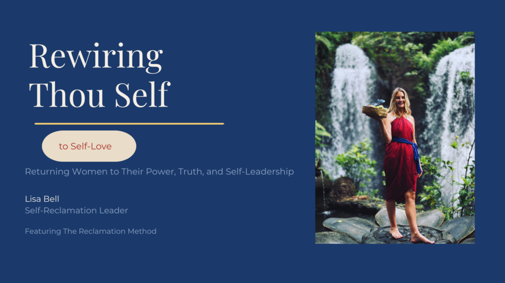 Rewiring Thou Self, Lisa Bell standing at a waterfall.
